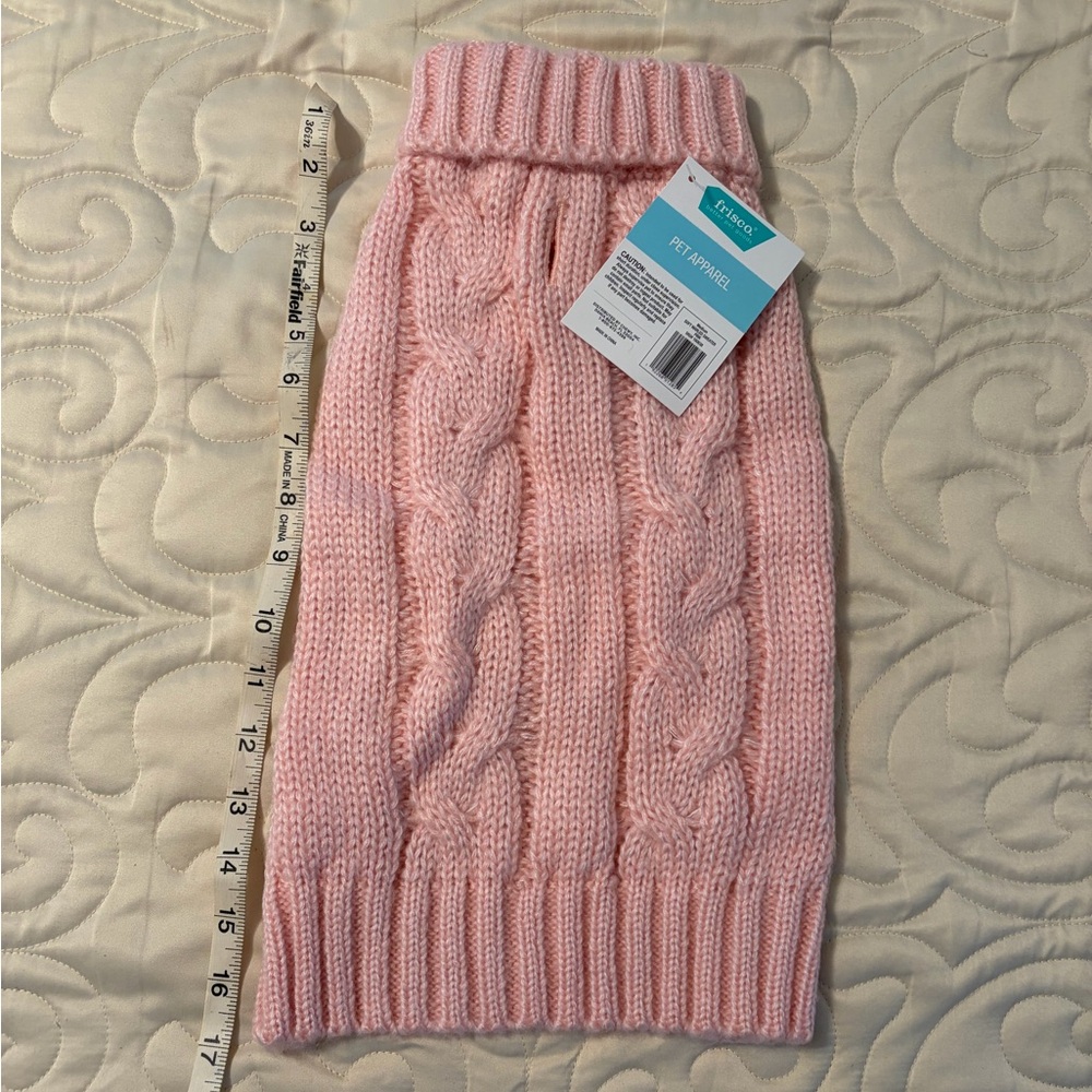 Dog Sweater- NWT Pink Cable Knit 
Size M